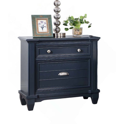 Transitional 1Pc Nightstand With Round Knobs & Cup Pull Ball