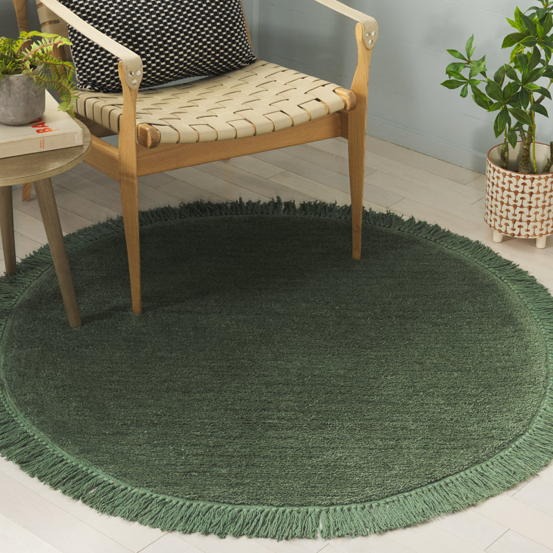 Vermont 575 Hand Tufted Performance Solid Color Rug, Round 4'