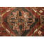 Tapis rouge rétro fait à la main 5 pi 9 po x 8 pi 5 po Tribal