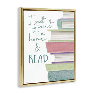 Stay Home & Read Floating Frame, design by Seven Trees Design