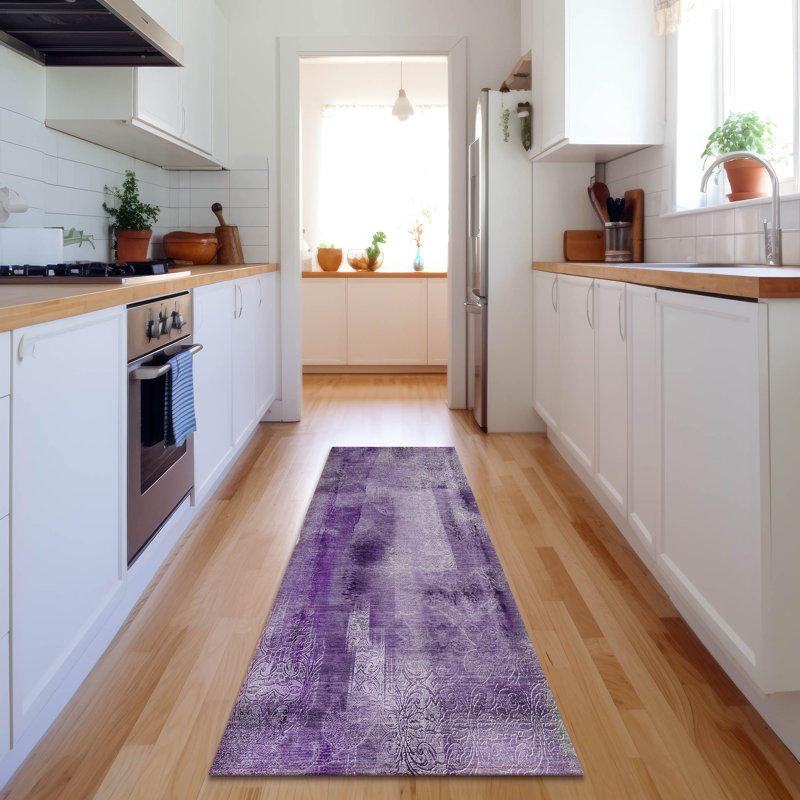 Cerrito Area Rug with Non-Slip Backing, Runner 2'3" x 7'6"