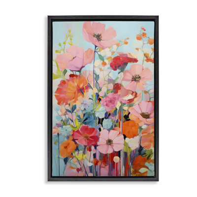  Toile flottante avec fleurs abstraites encadrées par LSR Design Studio