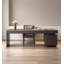 Bureau de direction minimaliste italien haut de gamme en placage de bois fumé avec multiprise dissimulée et armoire de rangement pour salle d'étude