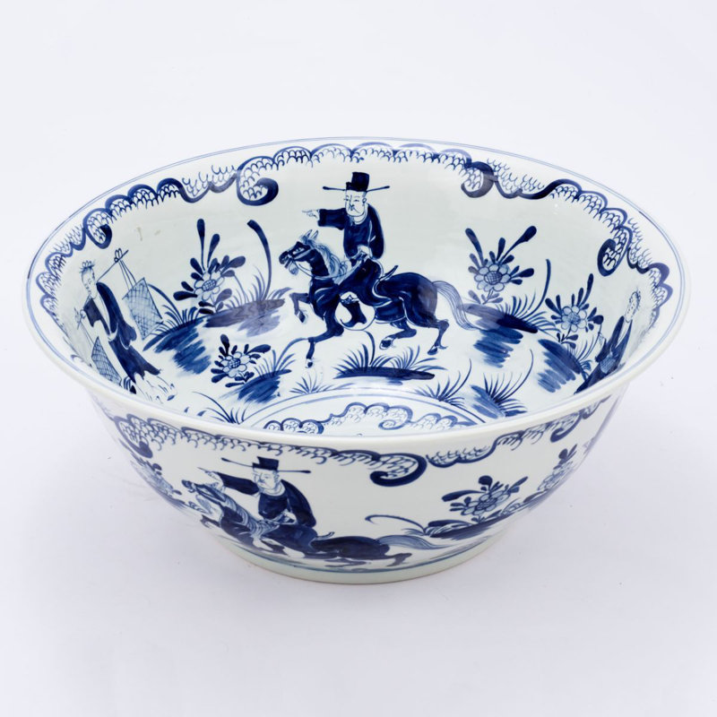 Bol décoratif en porcelaine bleu / blanc