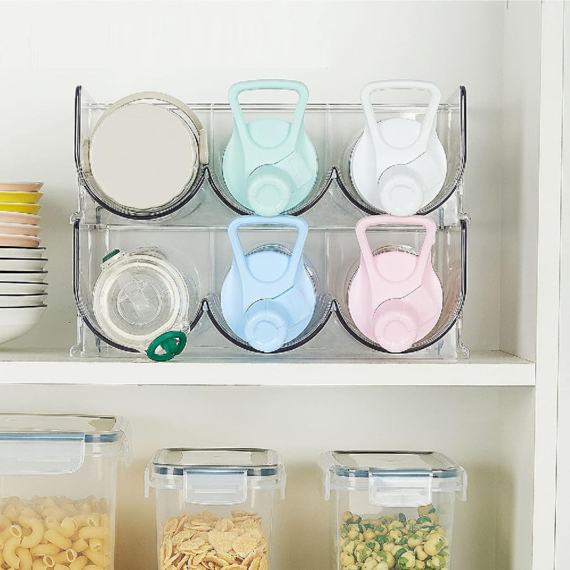 Support à vin / eau en acrylique empilable Ondisplay - Organisateur de rangement pour comptoir / réfrigérateur (6 bouteilles)