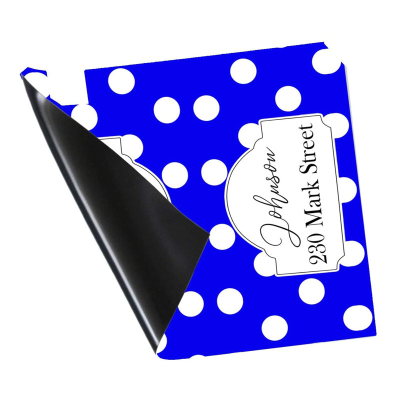 Couvre-boîte d'adresse personnalisée à pois, bleu