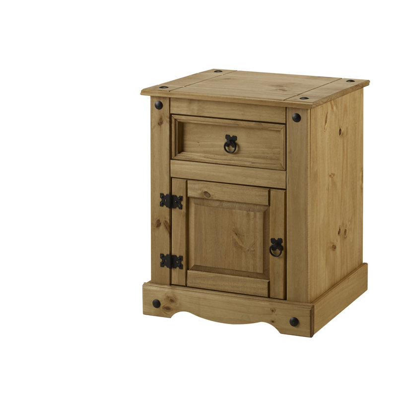Palmea 53cm W Bedside Table, Antique Wax