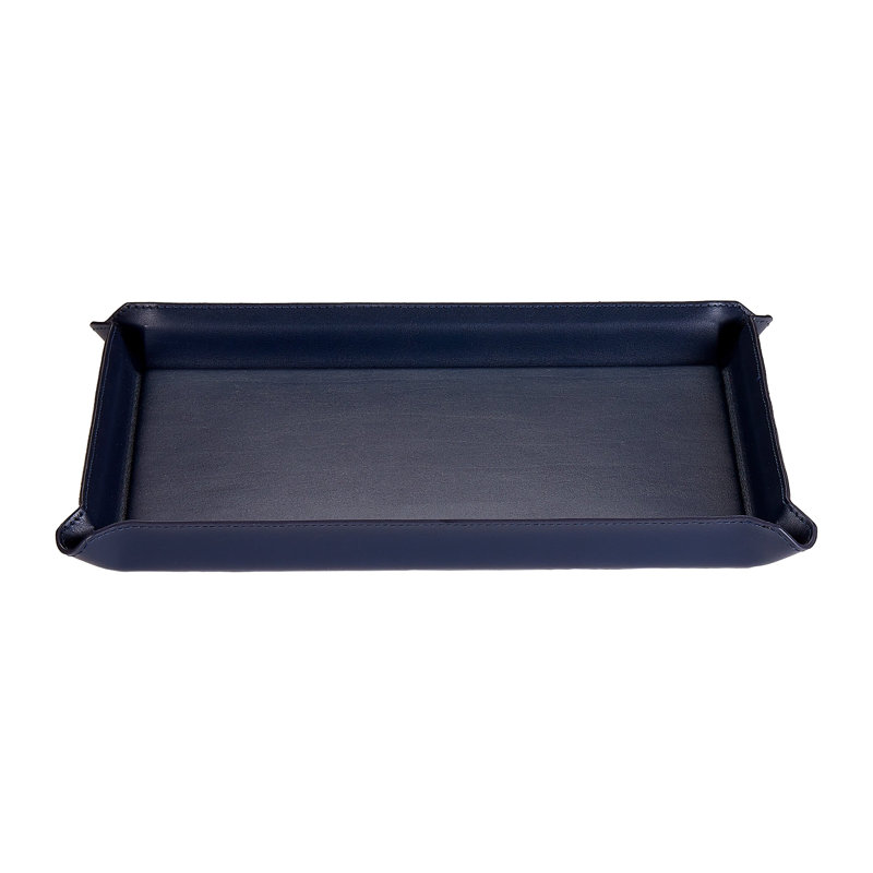 Plateau ottoman en cuir, Navy