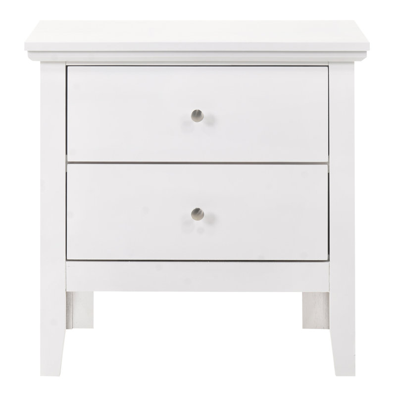 Elegant Transitional Nightstand With Spacious Storage And Versatile Design, White