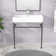 32"L*17"W White Ceramic Rectangular Single Faucet Hole Console Bathroom Sink with Overflow