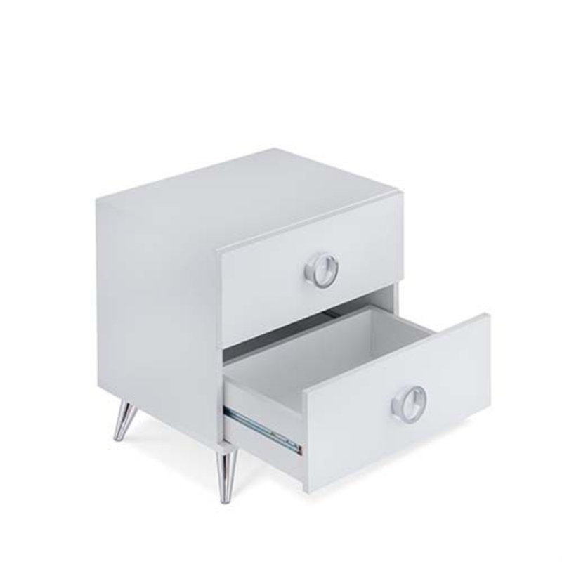 Herricks 2-Drawer Rectangular Nightstand, White