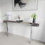 Console de luxe à miroir pleine longueur avec verre trempé cannelé et bord arrondi