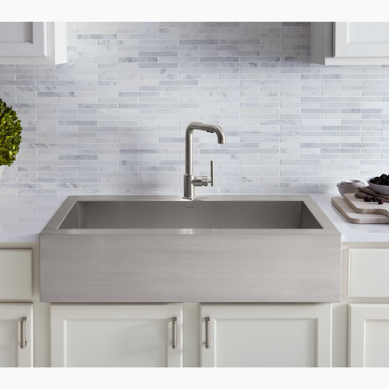 Vault™ 35-3/4" x 24-5/16" x 9-5/16" Top-Mount Single-Bowl Stainless Steel Kitchen Sink, 3 Holes