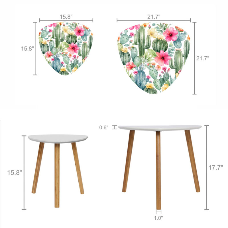 Ensemble de 2 tables basses gigognes Triangle