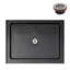 Base de douche 48 po x 30 po en alcôve en acrylique noir brillant avec bonde centrale, bonde incluse-115183088