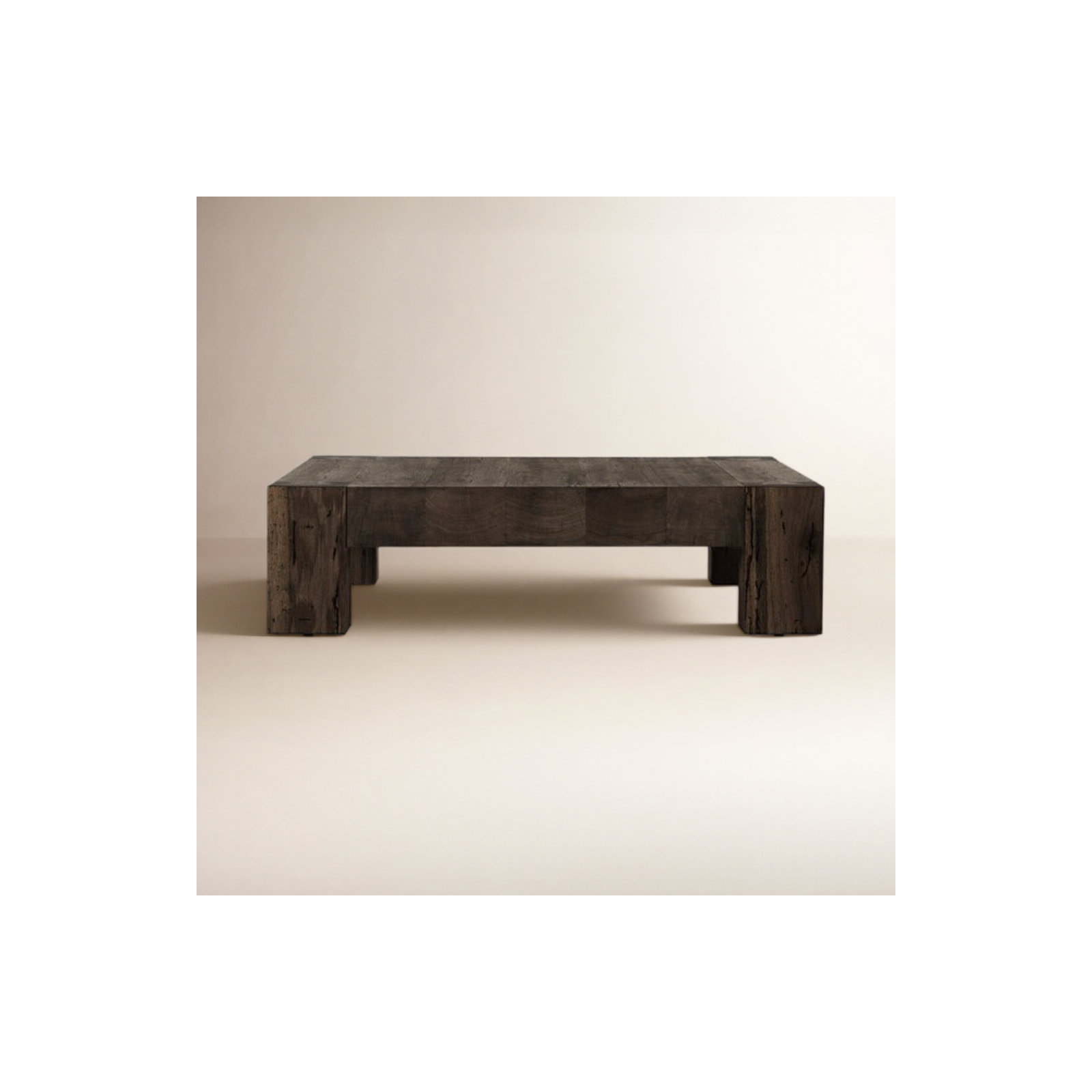 Trumann Single Coffee Table, Ebony Rustic Wormwood Oak