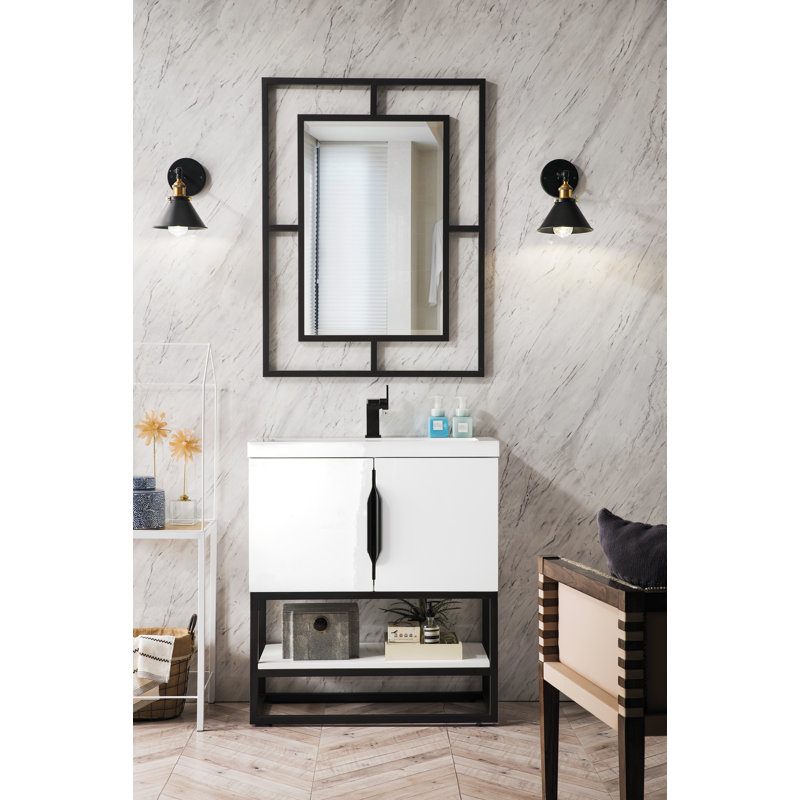 Columbia 31.5'' W Single Vanity, Ash Gray, Matte Black