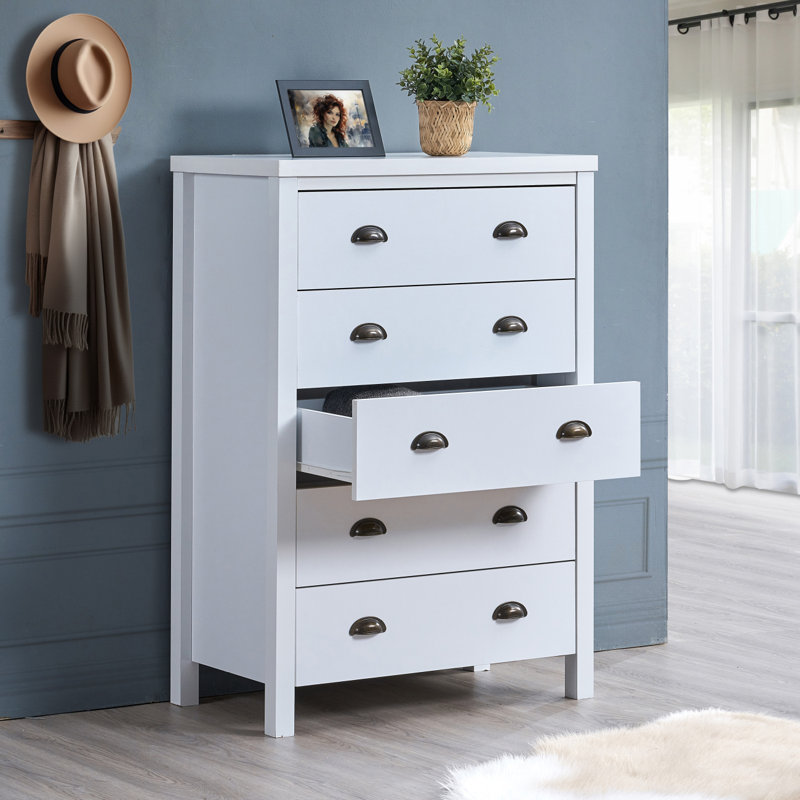Commode haute, commode blanche avec tiroirs