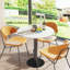 Whitnash Round Marble Top Metal Base Dining Table-64435001-64435000