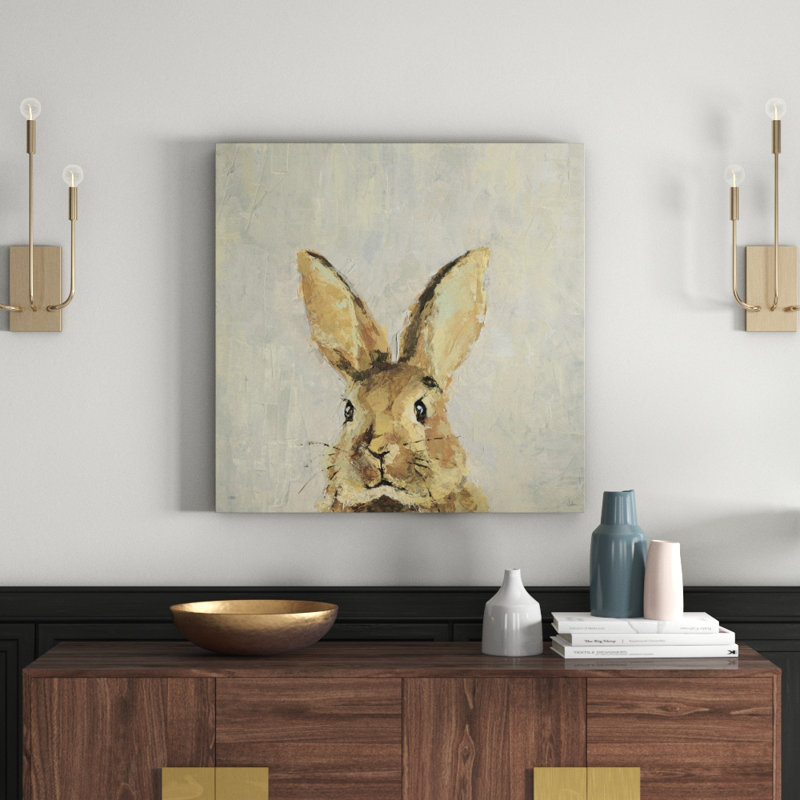 What Up Rabbit II by Julia Posokhova - Wrapped Canvas Painting, 81cm H x 81cm W x 3.81cm D