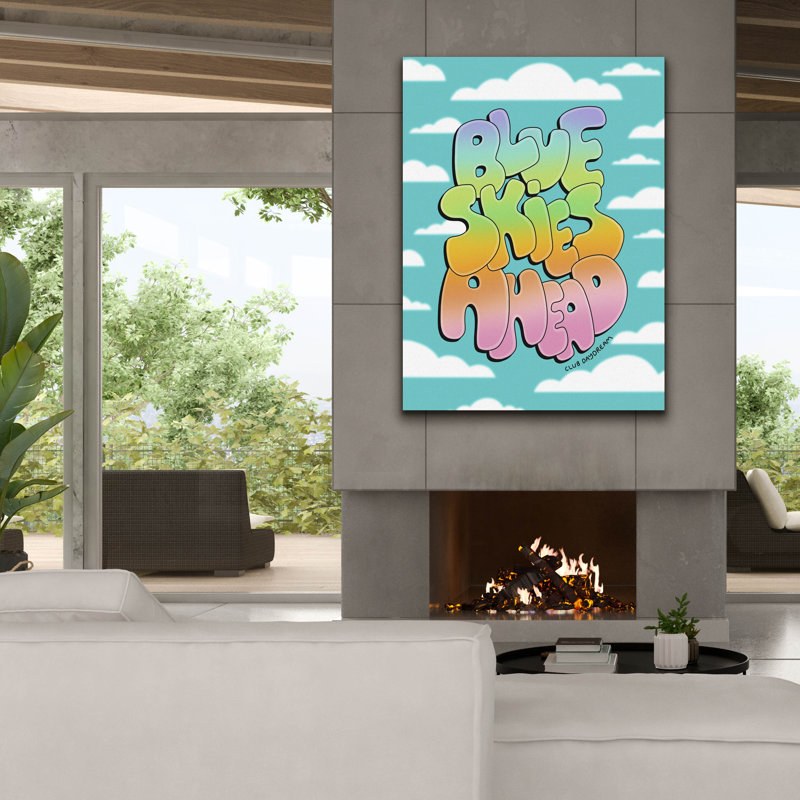 Toile épique Graffiti «Blue Skies Ahead» par Club Daydream, 40 po x 54 po, H 54 po x l 40 po