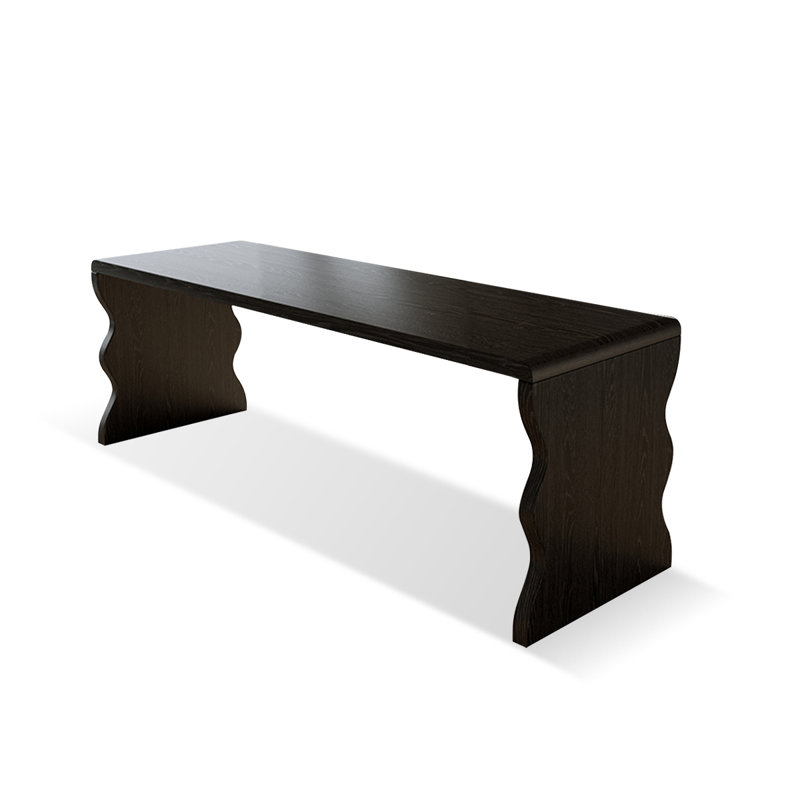 Bureau rectangulaire en bois massif noir, H 29,53 po x l 62,99 po x P 31,5 po