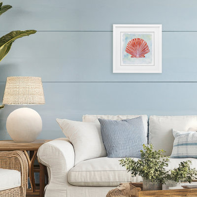 «Peach Scallop Shell», reproduction encadrée sous verre, conception de Patti Bishop