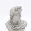 Grey Greco-Roman Classical Bust Sculpture – Matte Resin Decorative Ornament (30 cm) 