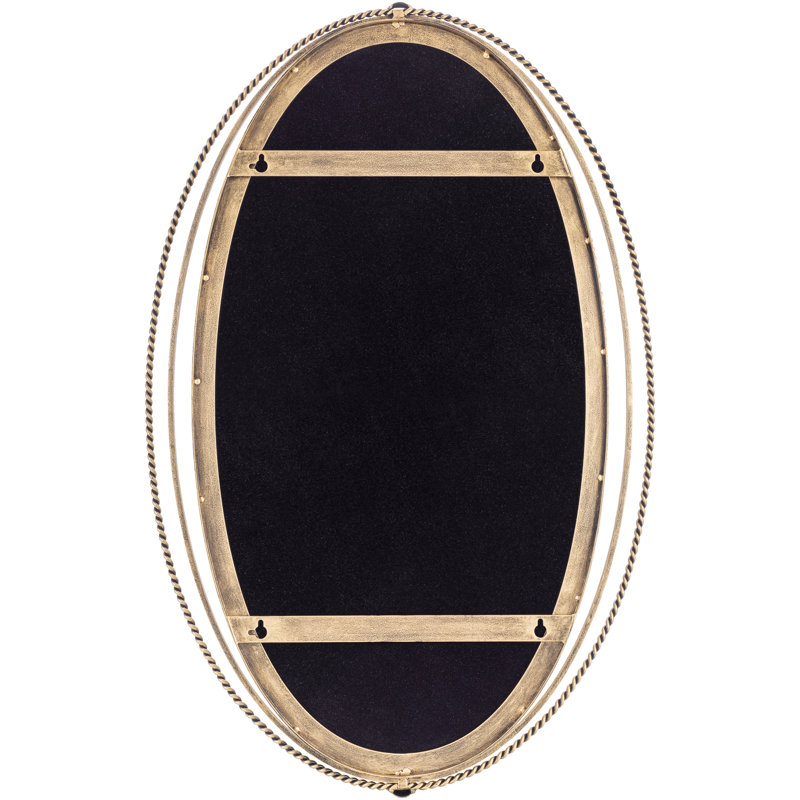 Medium Oval Gold Iron Accent Mirror