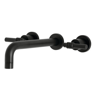 Kingston Brass Milano Two-Handle 3-Hole Wall Mount Roman Tub Faucet