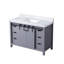 Meuble-lavabo gris foncé 48 po X P 22 po D, avec comptoir en marbre de Carrare