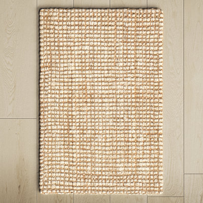Vesper Quintana Hand-Knotted Jute/Sisal White/Tan Area Rug
