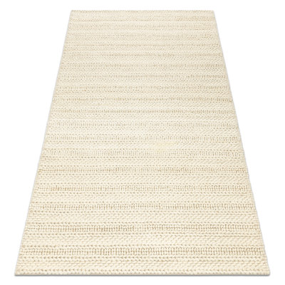 Sherree 99002B Hand Woven Wool Rug Cream Striped 200 x 290 cm