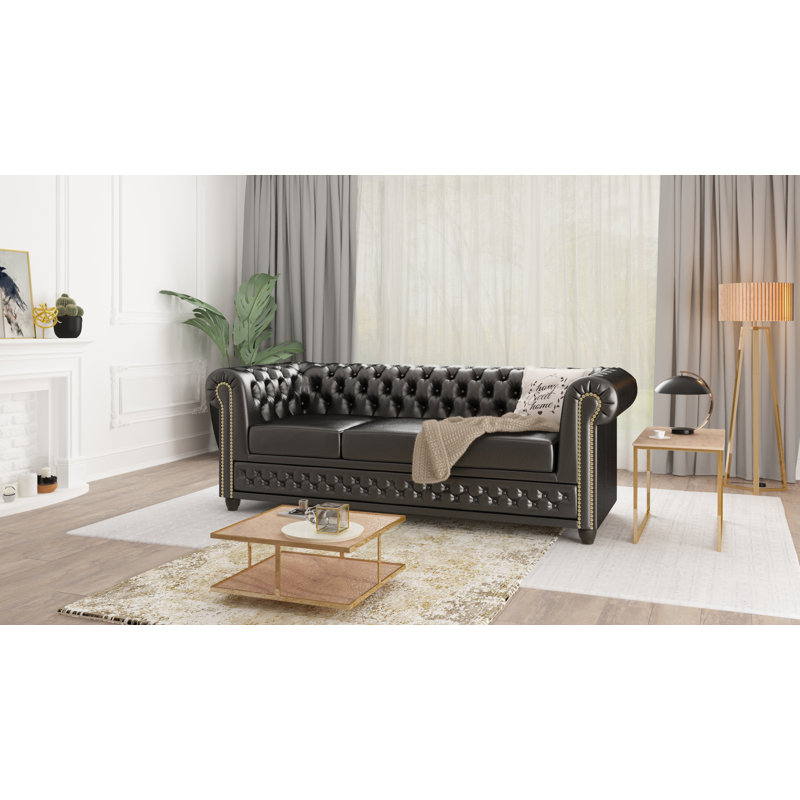  3 seater Chesterfield Sofa, Black