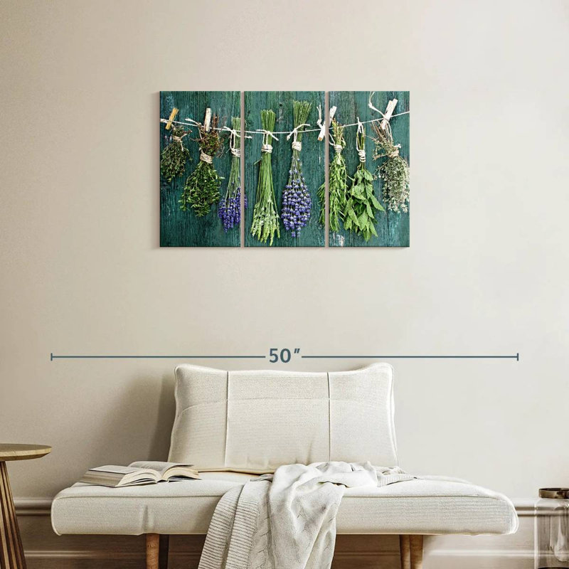 Harnek herbes séchées sur bois, H 20 po x l 33 po