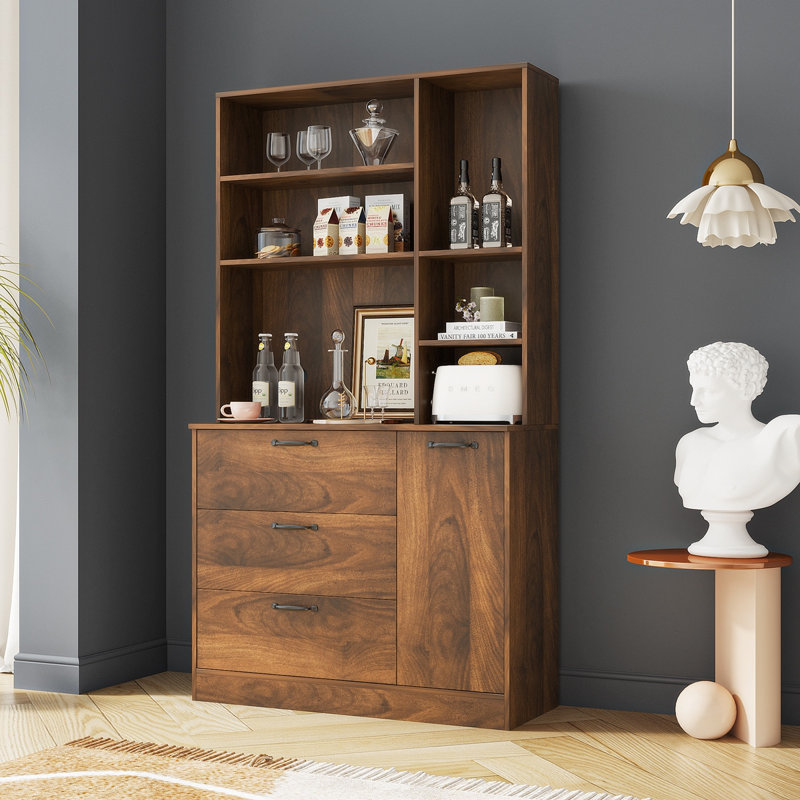 Grande armoire de rangement pour garde-manger, Brun