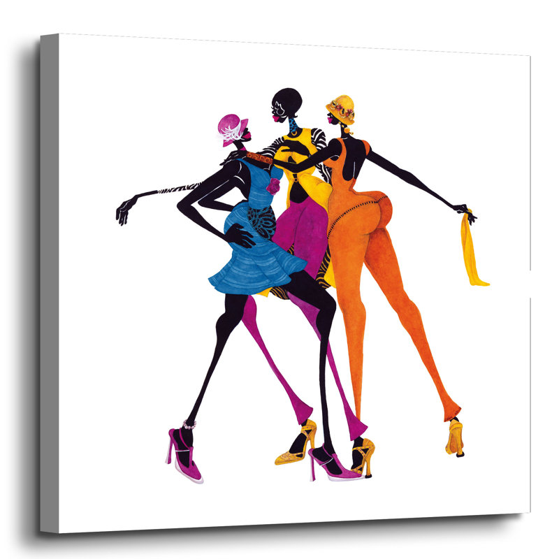 «Hips, Hips, Hips» par Shan sKelly, reproduction sur toile, H 10 po x l 10 po x P 2 po, Cadre flottant blanc