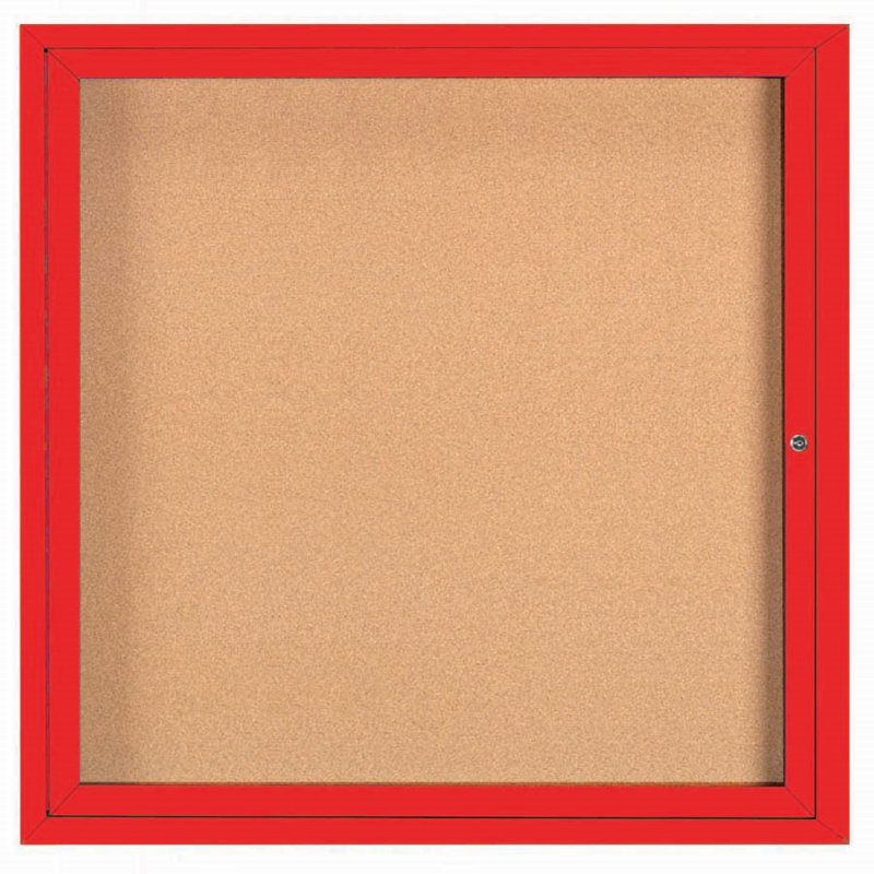 Panneau d'affichage mural fermé avec éclairage DEL, Rouge, Un, H 36 po x l 36 po