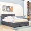 Grand lit plateforme tapissier à 2 tiroirs avec lit gigogne simple Vangélica-1325985673
