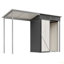 Remise durable en acier galvanisé de 5 pi x 3 pi et abri de jardin, rangement facile à assembler avec pergola ouverte, remise tout-en-un 2 en 1 pour le rangement des outils, le patio et la cour