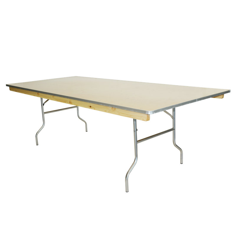 Table pliante WFT, H 30 po x l 72 po x p 36 po, Rebord en métal