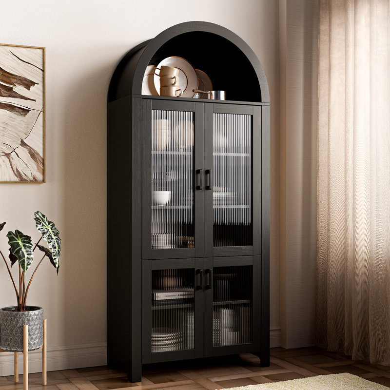 Arched Display Cabinet, Black