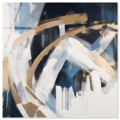 Hokku Designs Golden Vortex II Acrylic Modern Wall Decor by Art Remedy, Ready to Hang