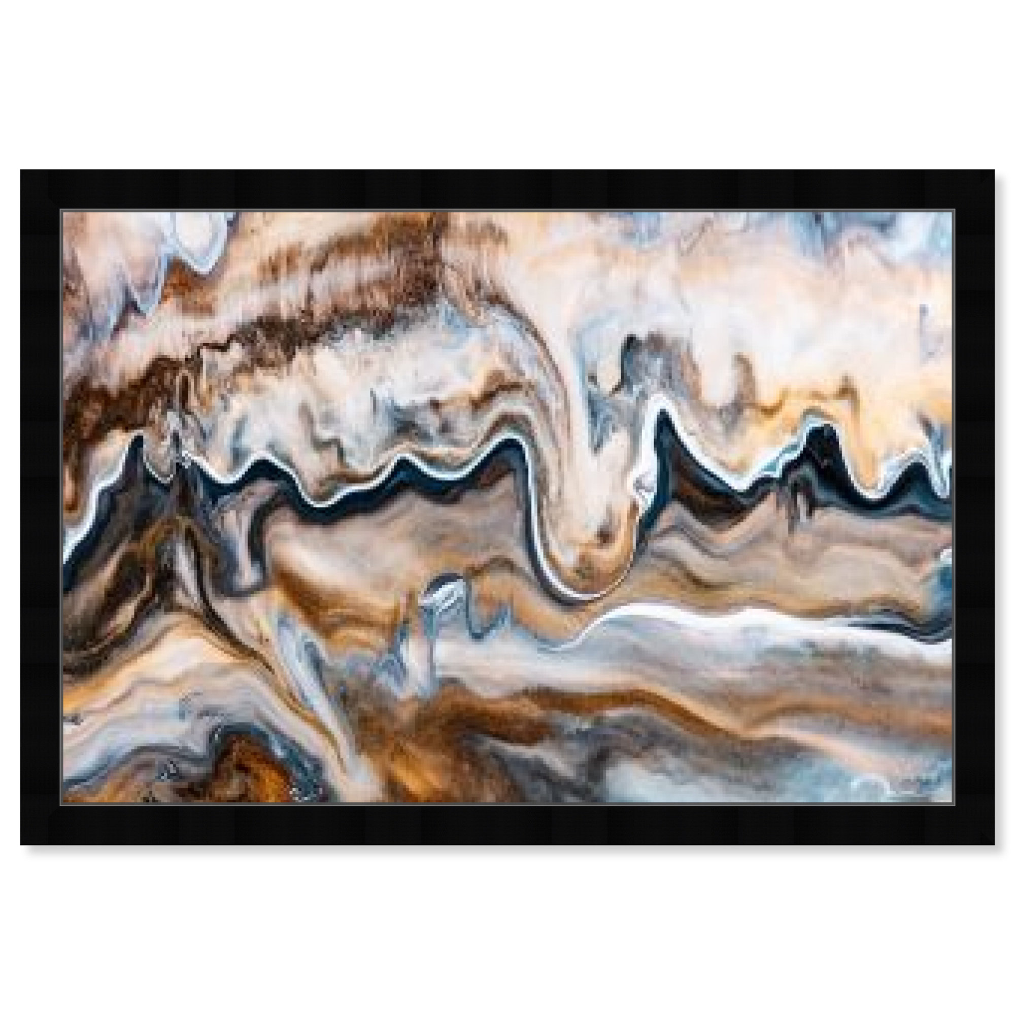Copper And Blues by Oliver Gal, 22" H x 32" W x 0.5" D, Black