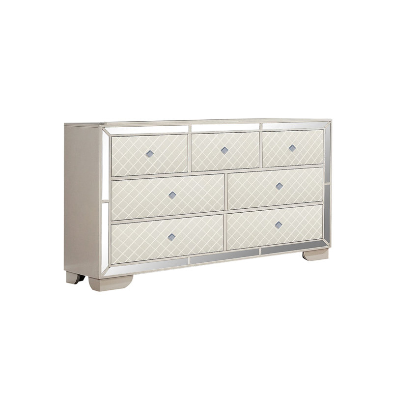 Commode 7 tiroirs Beaman, Beige