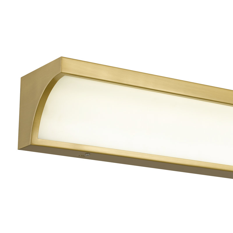Barre de meuble-lavabo de 24 pouces en laiton antique, DEL intégrée, 330 lumens 12 W, 3 options de température de couleur 3000 K / 4000 K / 5000 K, conception à intensité variable, diffuseur en verre sérigraphié, facile à installer à sec