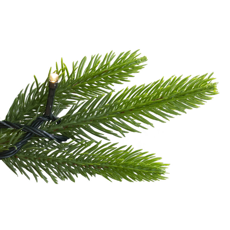 Arbre de Noël artificiel pin pré-éclairé pré-éclairé - lumières DEL blanc chaud, H 9 pi