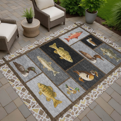 Machine Washable Indoor/Outdoor Chantille ACN2606 Lodge Rug