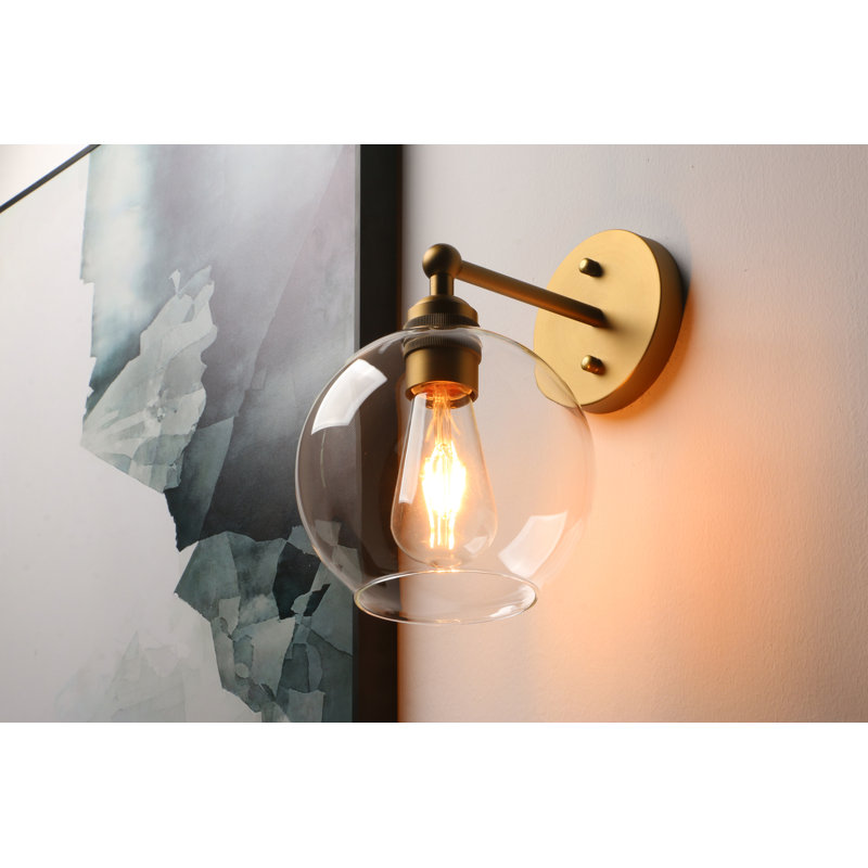Janeria Iron LED Armed Sconce, Brushed Brass