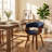 Modern Upholstered Dining Chairs, Blue Fabric With Wooden Legs, Soft Padded Seat And Back, Scandinavian Kitchen And Dining Room Side Chairs​​-485555605